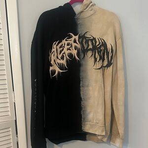 Sleep Token x Shibori Threads Exclusive Drop -Black and Tan Split Graphic Hoodie